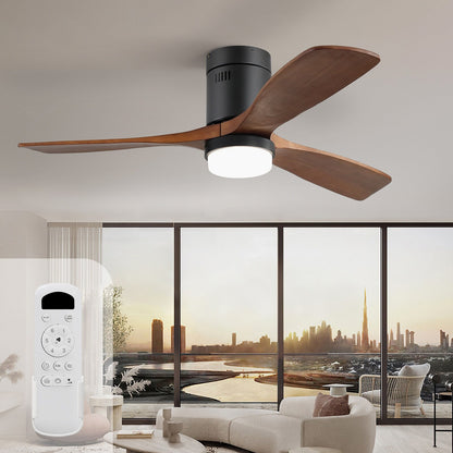 Ventilateur de plafond encastré Sofucor de 132 cm (52 ​​pouces) avec télécommande, moteur réversible et éclairage intégré en option.