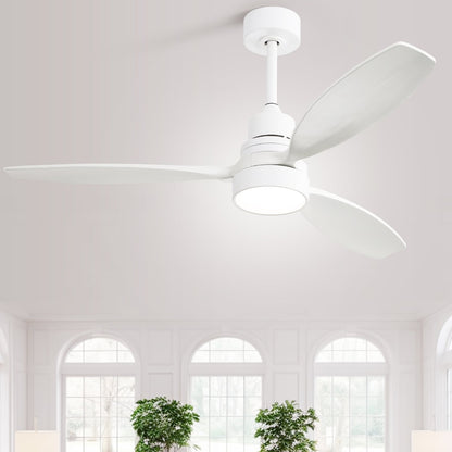 Ventilateur de plafond d'intérieur Sofucor 52 en bois avec éclairage intégré et télécommande (en option).
