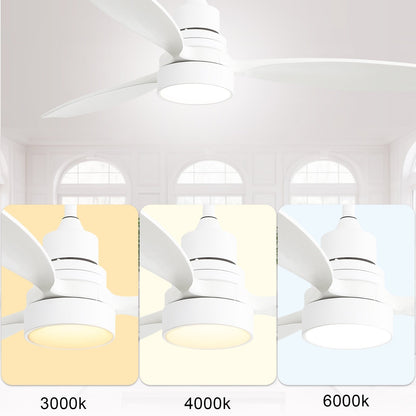 Ventilateur de plafond d'intérieur Sofucor 52 en bois avec éclairage intégré et télécommande (en option).