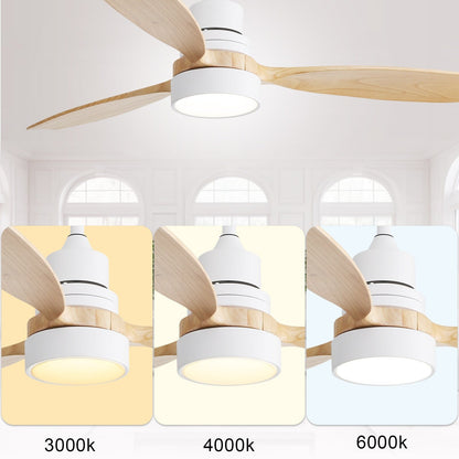Ventilateur de plafond d'intérieur Sofucor 52 en bois avec éclairage intégré et télécommande (en option).