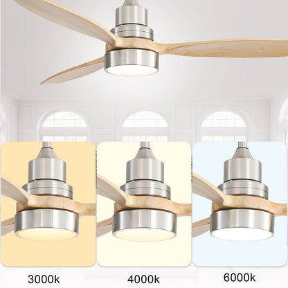 Ventilateur de plafond d'intérieur Sofucor 52 en bois avec éclairage intégré et télécommande (en option).