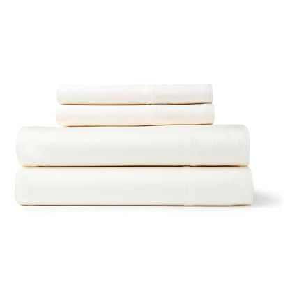 Ensemble de draps-housses à poches profondes en rayonne de bambou unie respirante.