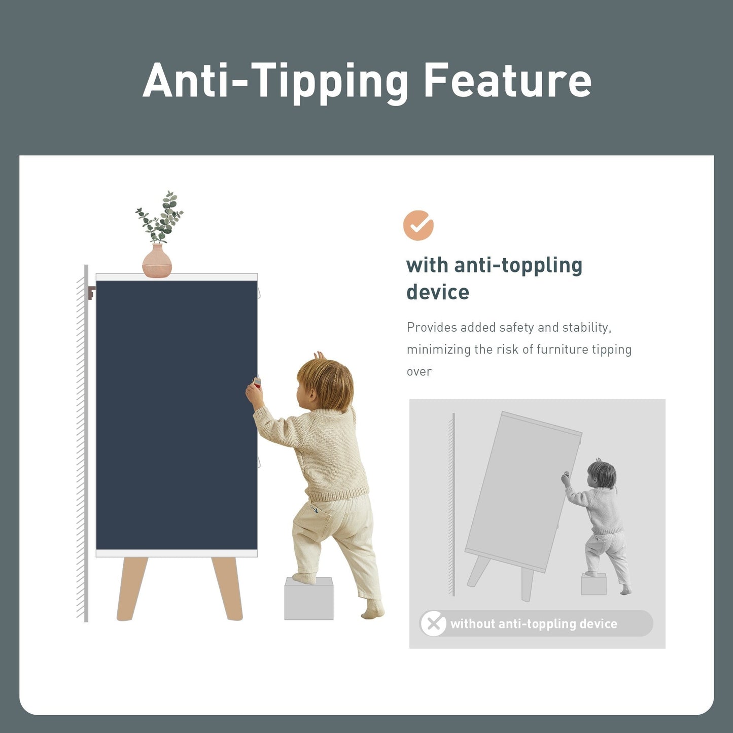 Chariot de cuisine Sophia &amp; William avec plateau rabattable en bois d'hévéa, chariot de cuisine roulant avec grand meuble de rangement