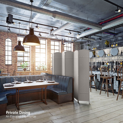 Paravent Sorbus à 6 panneaux, cloison de séparation haute et extra large, à double charnière, en maille tissée à la main, pliable - 1,83 m