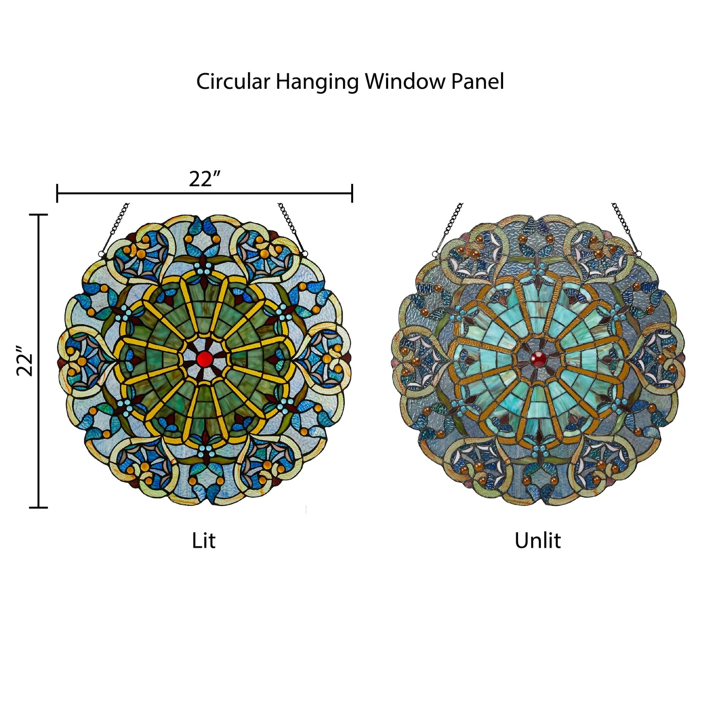 Panneau de vitrail victorien de 22 pouces de haut par River of Goods