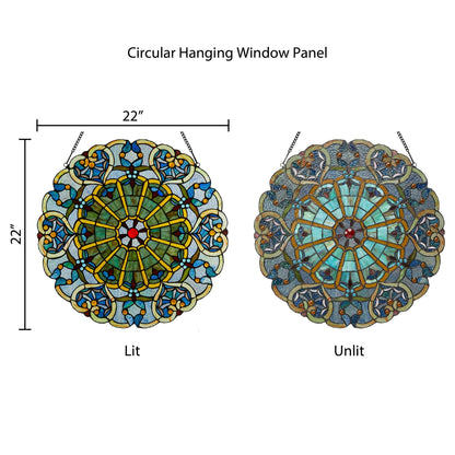 Panneau de vitrail victorien de 22 pouces de haut par River of Goods