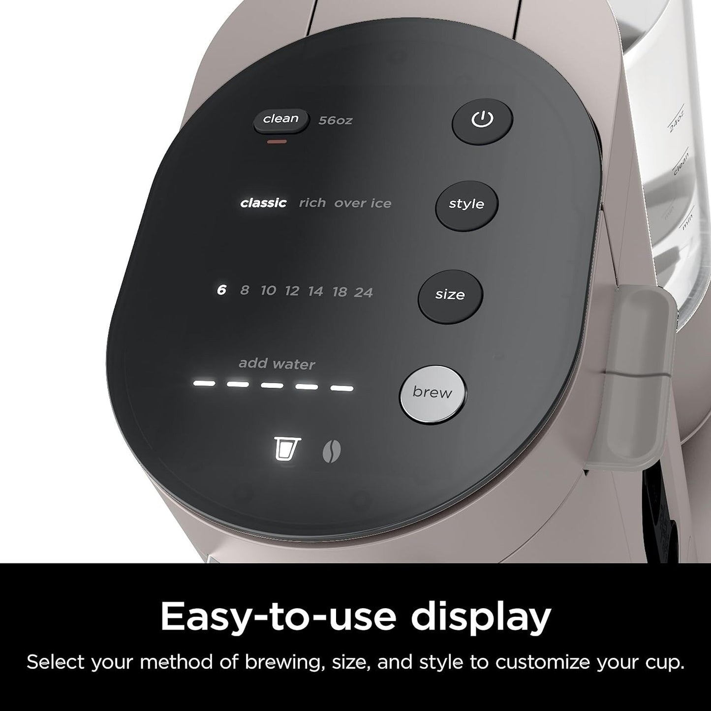 Cafetière Stone à dosettes individuelles, compatible avec les capsules K-Cup, réservoir de 1,6 L, infusion de café moulu, café glacé