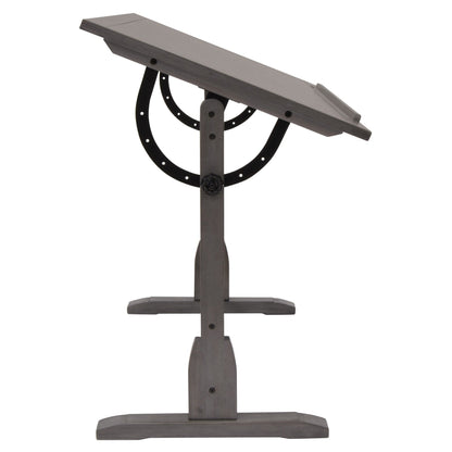 Table à dessin Studio Designs de 91 cm (36 pouces) en bois vintage avec plateau inclinable pour le dessin