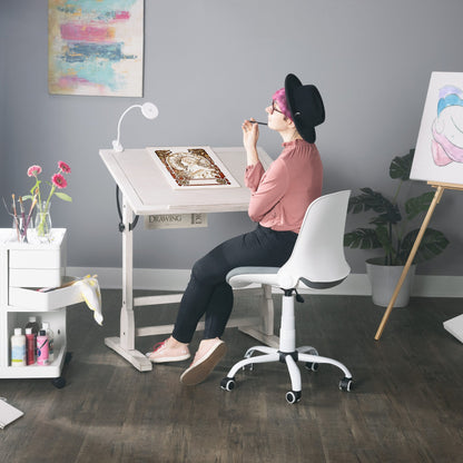 Table à dessin Studio Designs de 91 cm (36 pouces) en bois vintage avec plateau inclinable pour le dessin