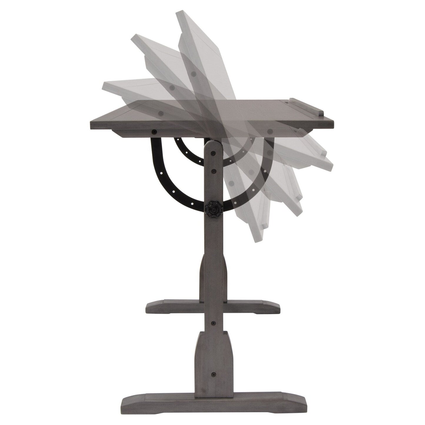 Table à dessin Studio Designs de 91 cm (36 pouces) en bois vintage avec plateau inclinable pour le dessin