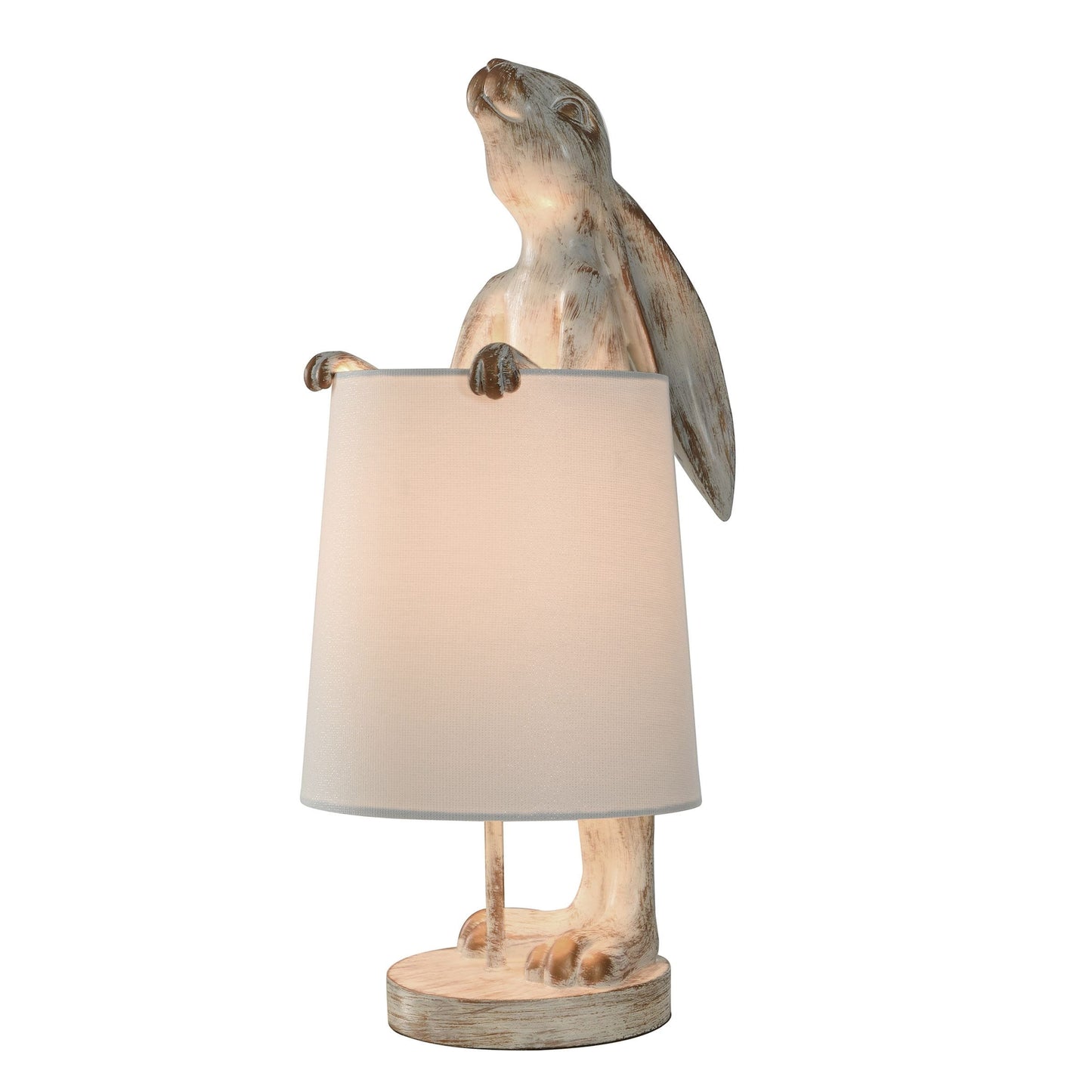 Lampe de bureau StyleCraft Malta White Washed Light Copper Rabbit