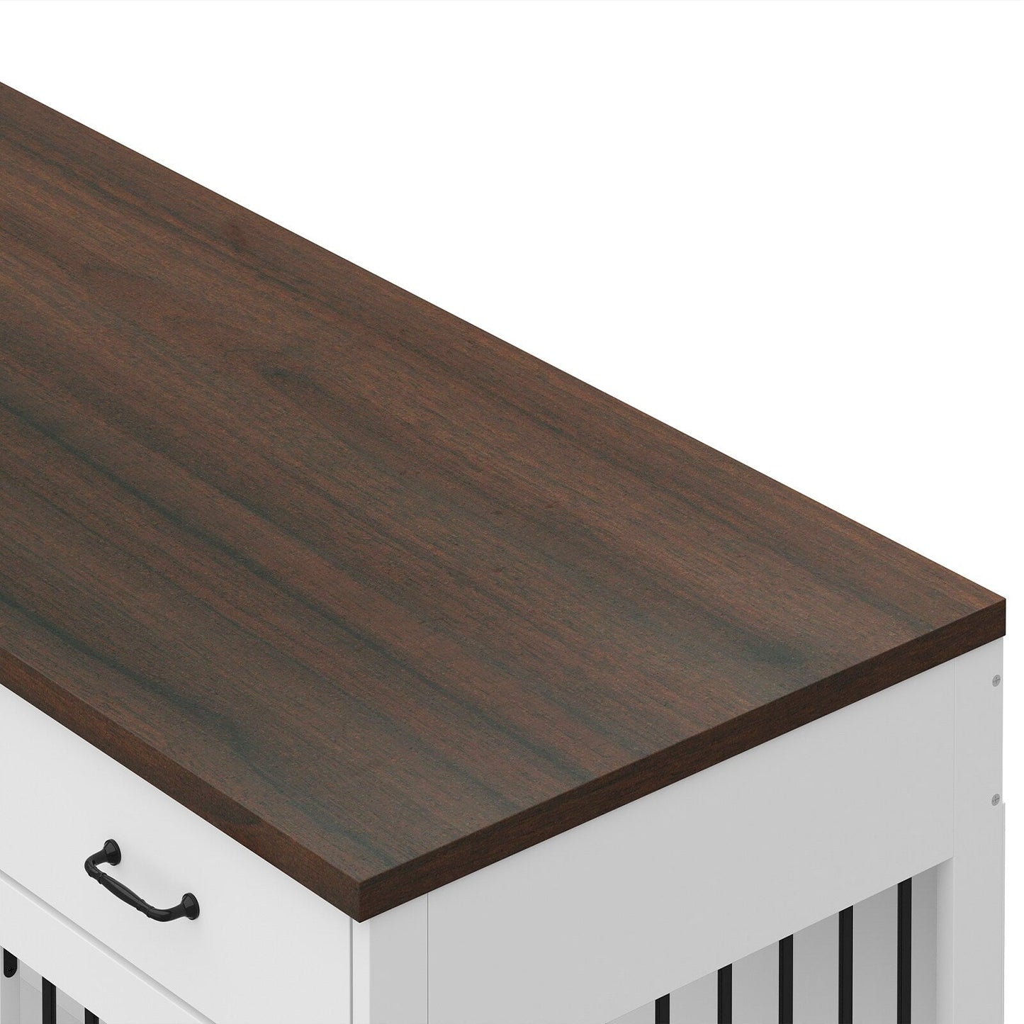 Meuble élégant en bois pour cage de transport pour chien avec rangement et 3 tiroirs