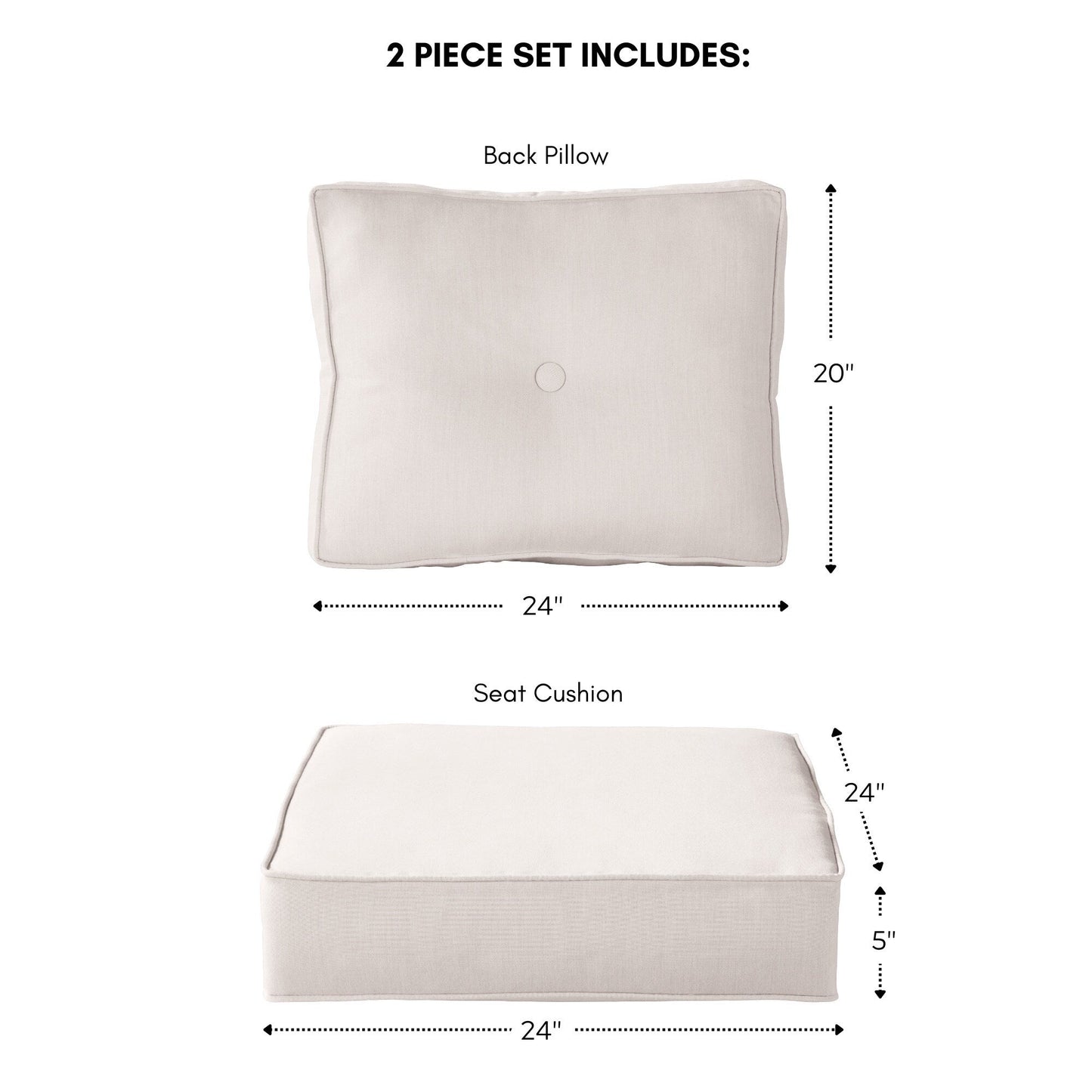 Ensemble de 2 coussins d'extérieur Sunbrella Premium pour siège profond