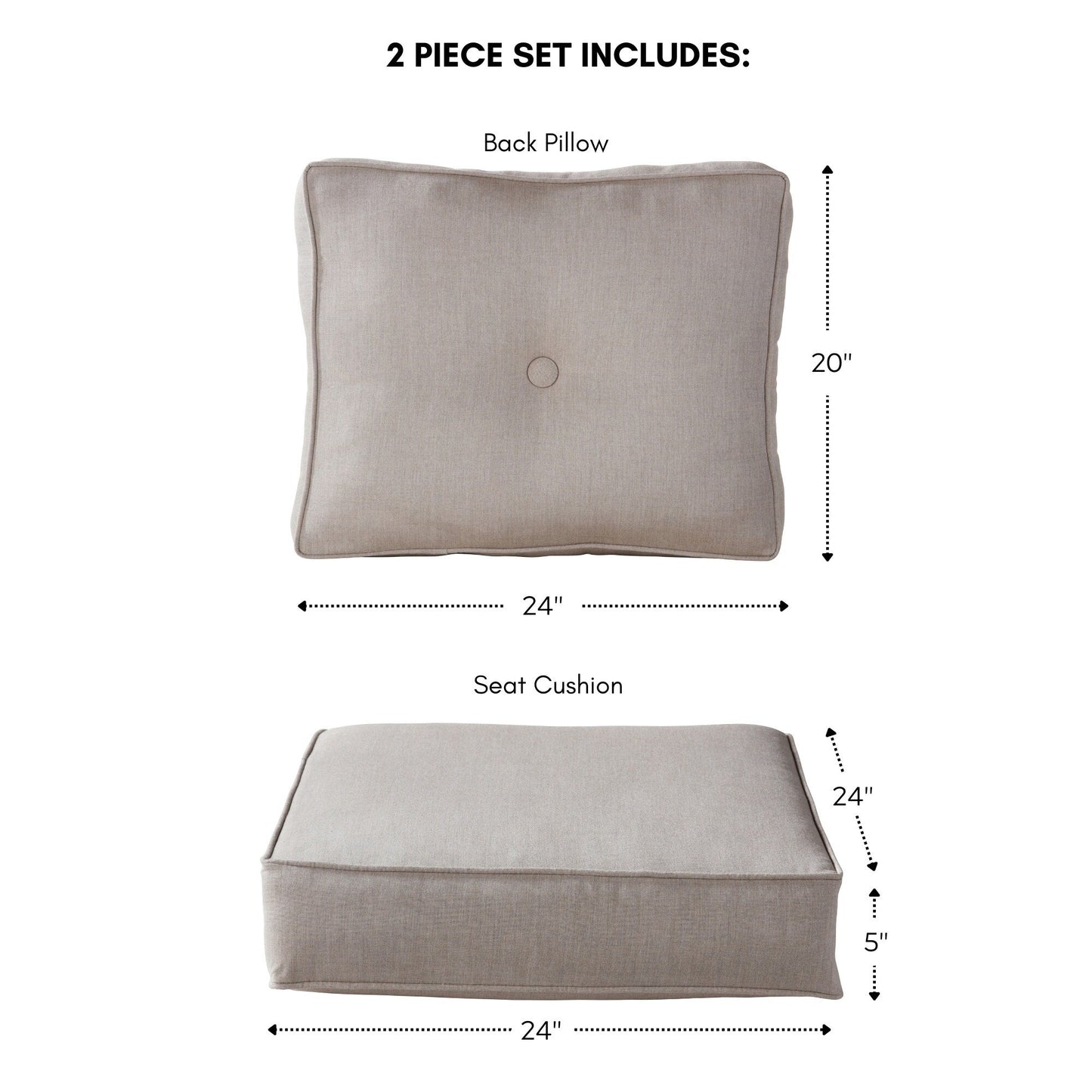 Ensemble de 2 coussins d'extérieur Sunbrella Premium pour siège profond