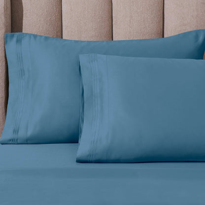 Ensemble de draps unis en coton égyptien de qualité supérieure, 1000 fils, poches profondes