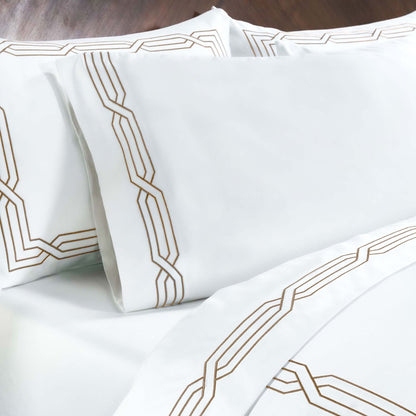 Ensemble de draps unis écologiques en coton égyptien de qualité supérieure, 1200 fils/cm²