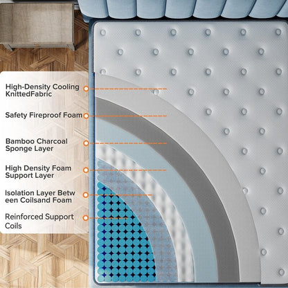 Matelas SweDrea 12 po en mousse à mémoire de forme hybride ferme avec CertiPUR-US et Oeko-TEX, doté de ressorts renforcés.