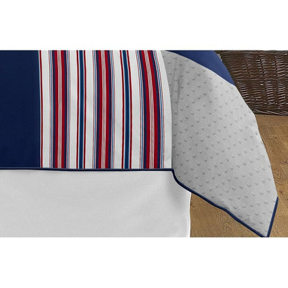 Ensemble de couette 3 pièces Sweet Jojo Designs, collection sport avec patch de baseball rouge, blanc et bleu, pour garçon, taille grand lit/très grand lit