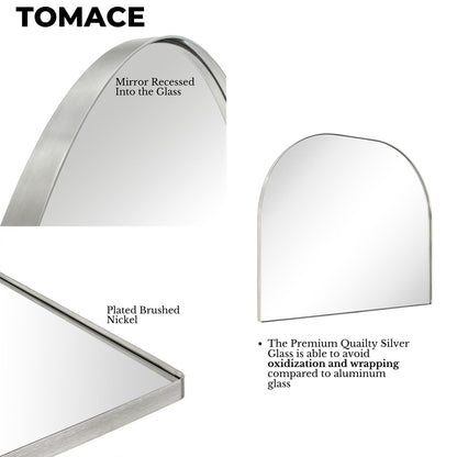 Miroir arqué grand format TEHOME Dezerae pour cheminée, 101,6 cm (L) x 81,3 cm (H)
