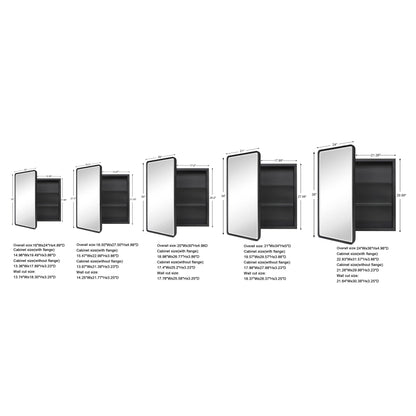 Armoires à pharmacie encastrées en métal style ferme TEHOME avec miroir