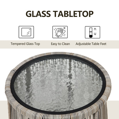 Ensemble bistro de conversation en résine tressée 3 pièces pour extérieur, ensemble de chaises de patio en rotin résistant aux intempéries avec coussins