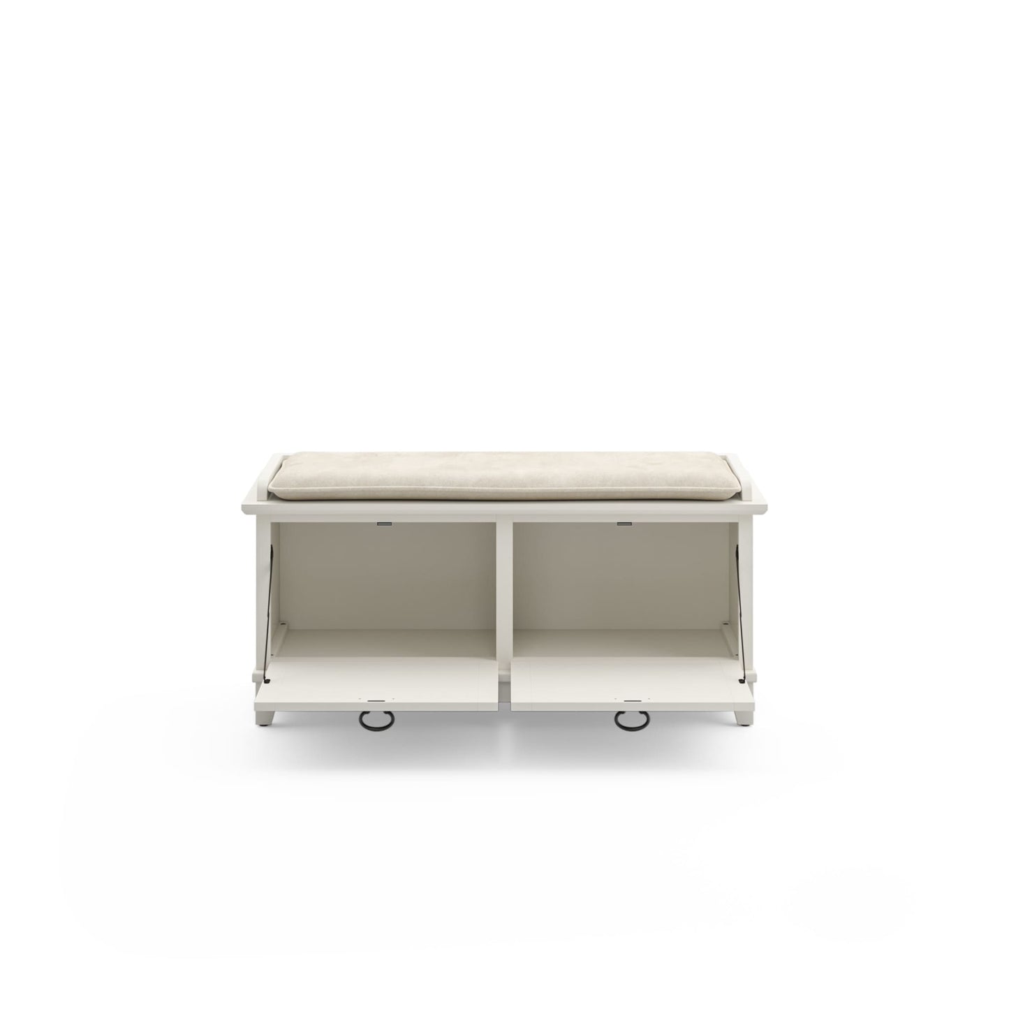 Banc de rangement rembourré en pierre ancienne de la grange grise