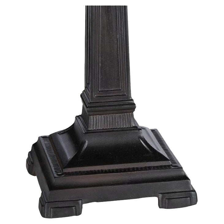 Lampe de table à deux lumières de style Tiffany, design Mission, bronze antique foncé