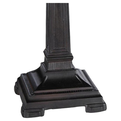 Lampe de table à deux lumières de style Tiffany, design Mission, bronze antique foncé