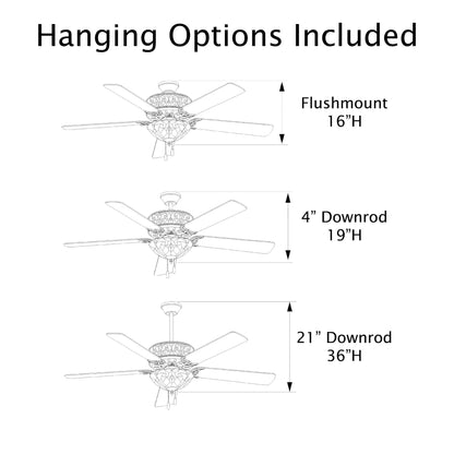 Ventilateur de plafond Halston style Tiffany en vitrail - Épice - 52L x 52l x 19H