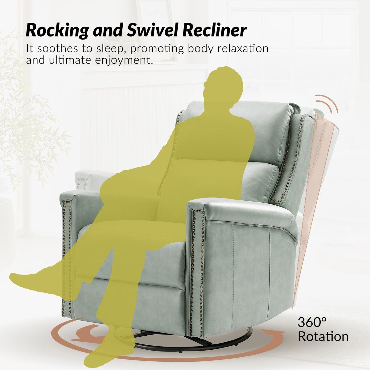 Ensemble de 2 fauteuils inclinables électriques pivotants et à bascule Tobias de style traditionnel par HULALA HOME