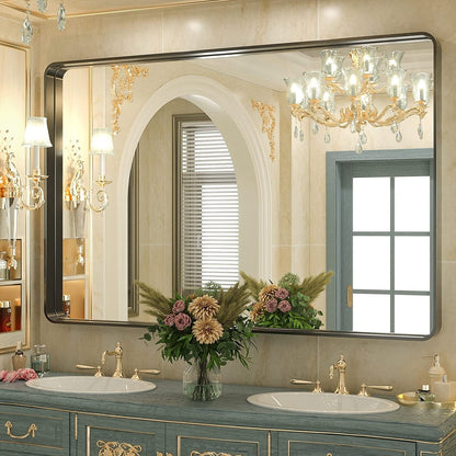 Miroir mural de salle de bain moderne à cadre en métal TokeShimi