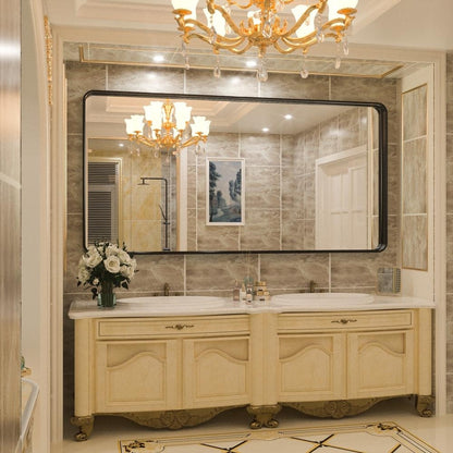 Miroir mural de salle de bain moderne à cadre en métal TokeShimi