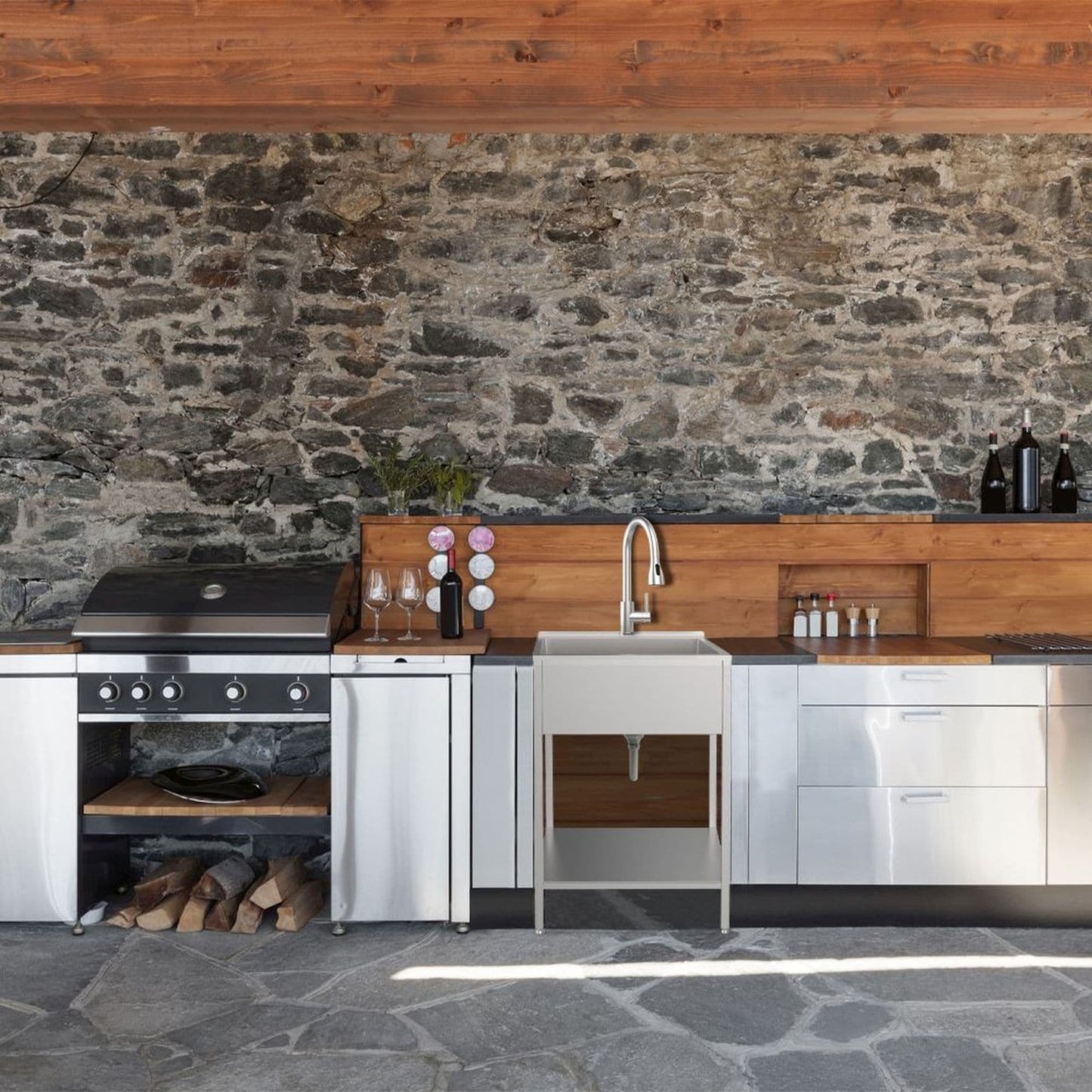 Évier et support de lavage en acier inoxydable Transolid EWS-2422S, 61 cm L x 56 cm P x 89 cm H