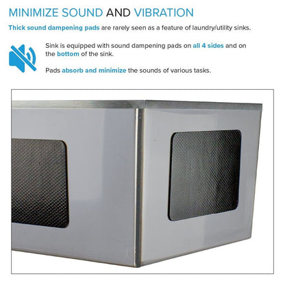 Évier et support de lavage en acier inoxydable Transolid EWS-2422S, 61 cm L x 56 cm P x 89 cm H