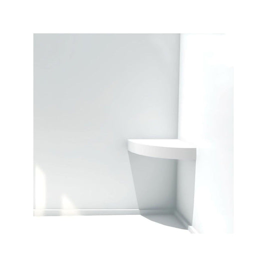 Siège de douche d'angle mural en surface solide Transolid Studio 14 po x 14 po - 14,5 po x 14,25 po x 3 po