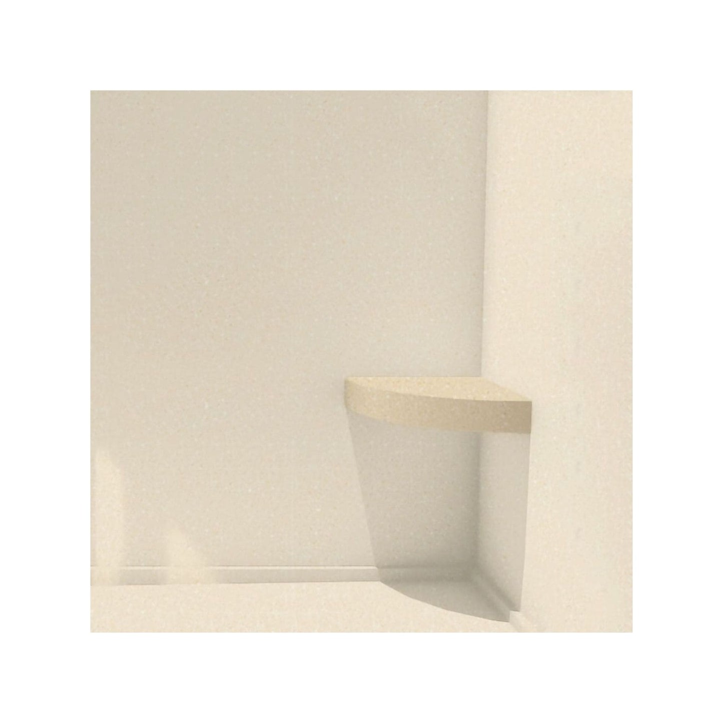 Siège de douche d'angle mural en surface solide Transolid Studio 14 po x 14 po - 14,5 po x 14,25 po x 3 po