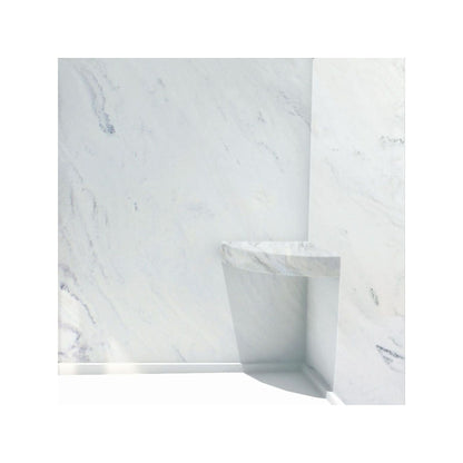 Siège de douche d'angle mural en surface solide Transolid Studio 14 po x 14 po - 14,5 po x 14,25 po x 3 po