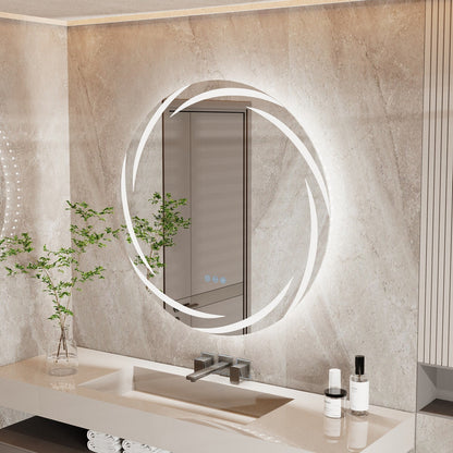 Miroir de salle de bain unique, grand format, rétroéclairé par LED, sans scintillement