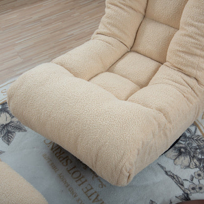 Ensemble fauteuil inclinable rembourré sans accoudoirs avec repose-pieds et appui-tête réglable