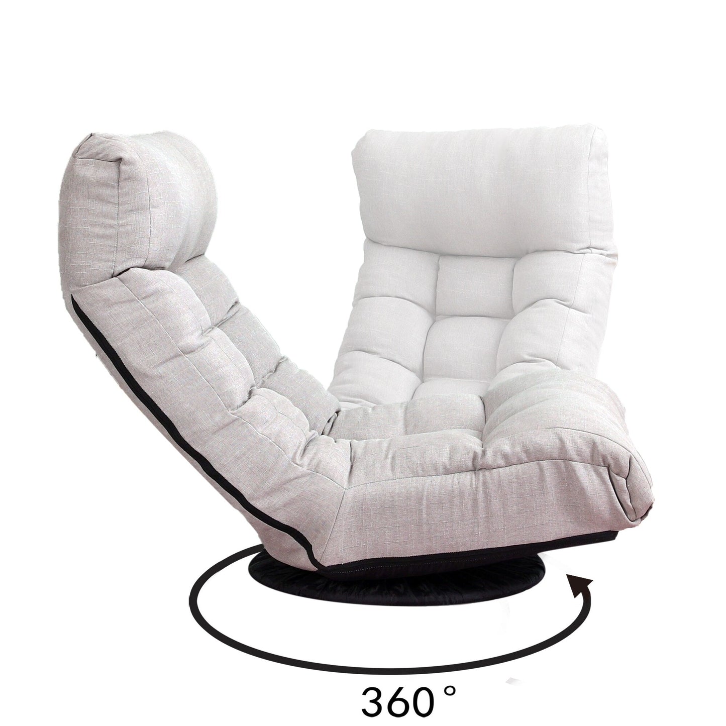 Ensemble fauteuil inclinable rembourré sans accoudoirs avec repose-pieds et appui-tête réglable