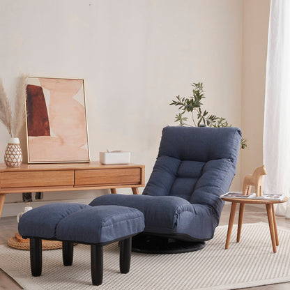 Ensemble fauteuil inclinable rembourré sans accoudoirs avec repose-pieds et appui-tête réglable