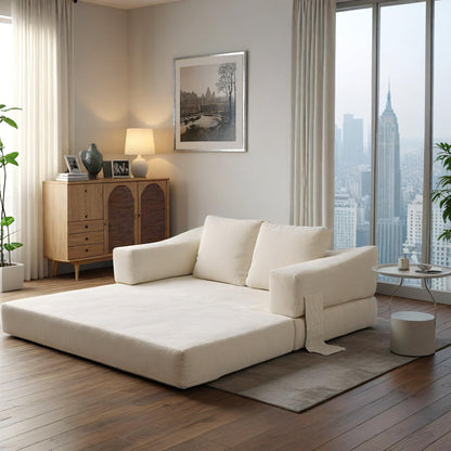 Canapé-lit convertible rembourré 70,87, fauteuil convertible, canapé de sol confortable pour salon, chambre, tissu chenille