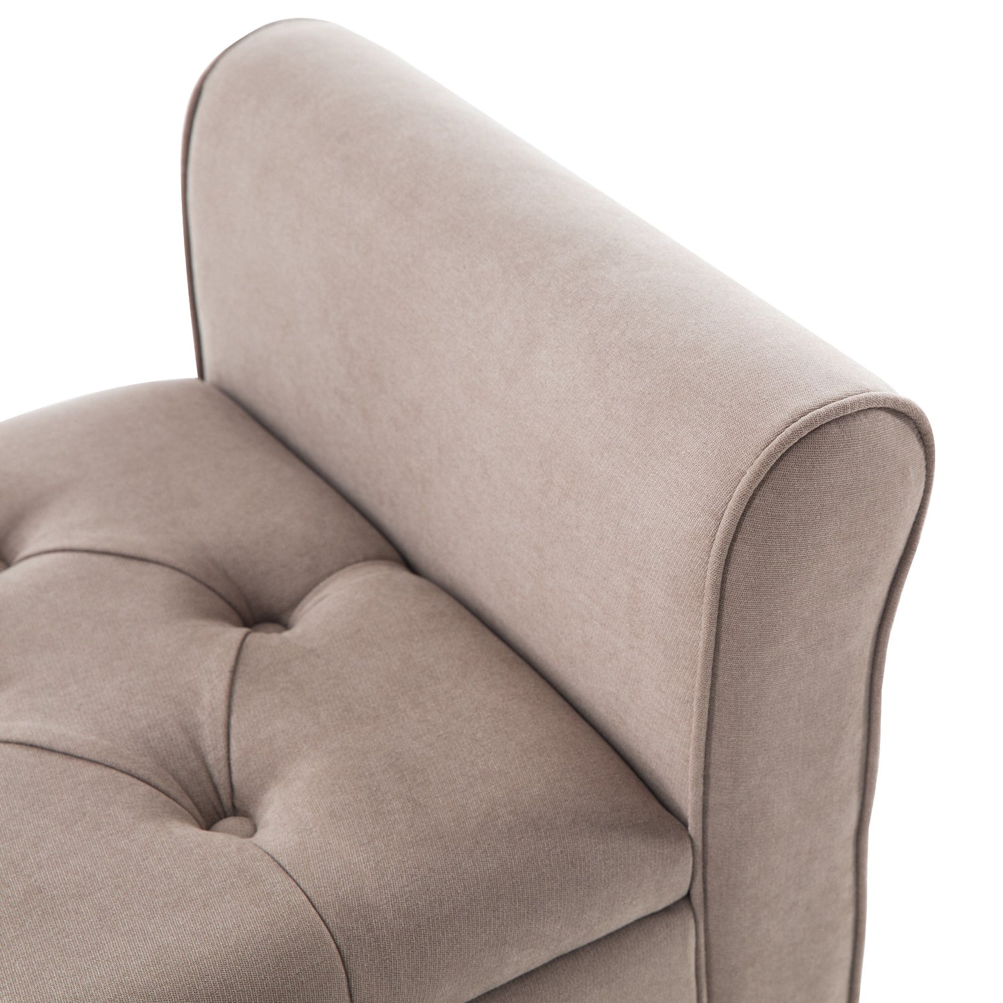 Banc de rangement rembourré avec accoudoirs, banc d'entrée avec couvercle capitonné rabattable, 128 cm (50,4 pouces).