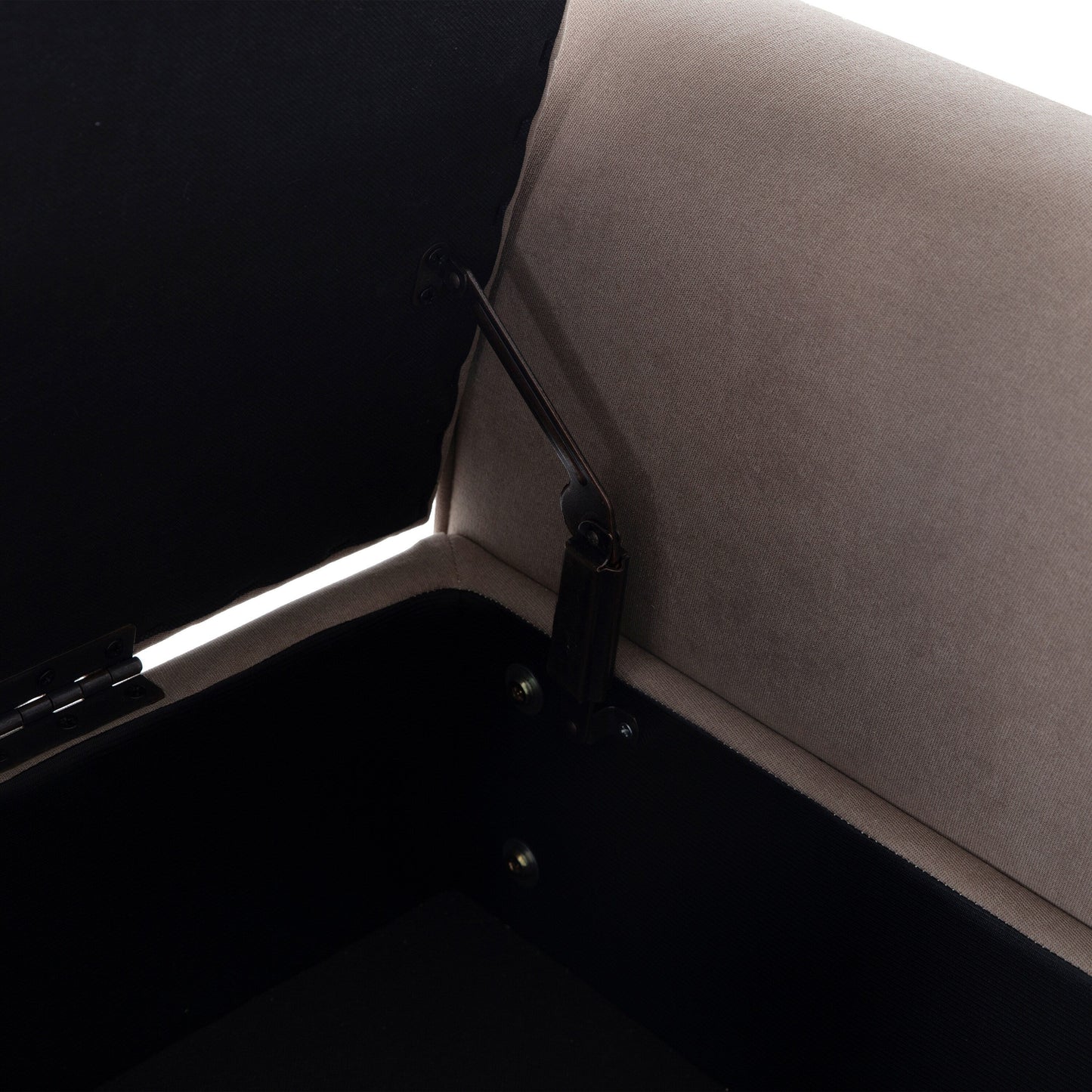 Banc de rangement rembourré avec accoudoirs, banc d'entrée avec couvercle capitonné rabattable, 128 cm (50,4 pouces).