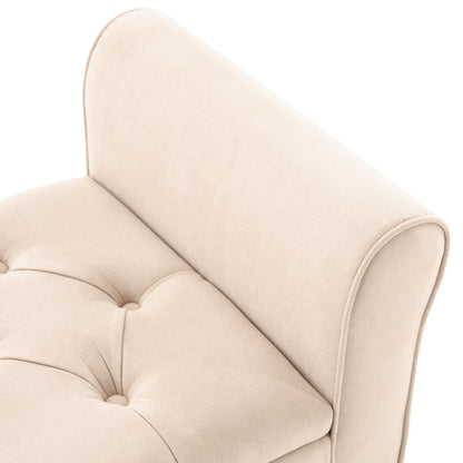 Banc de rangement rembourré avec accoudoirs, banc d'entrée avec couvercle capitonné rabattable, 128 cm (50,4 pouces).