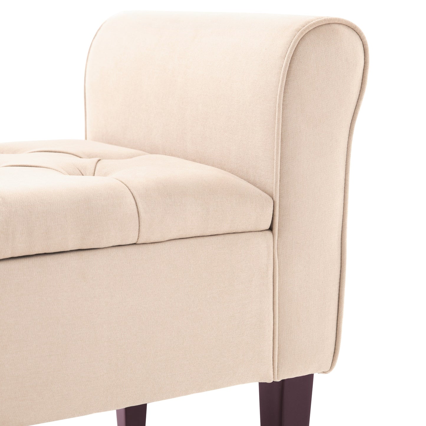 Banc de rangement rembourré avec accoudoirs, banc d'entrée avec couvercle capitonné rabattable, 128 cm (50,4 pouces).