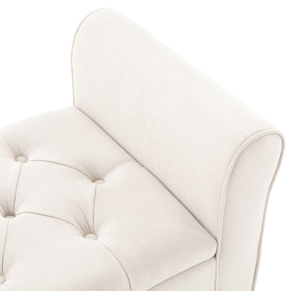 Banc de rangement rembourré avec accoudoirs, banc d'entrée avec couvercle capitonné rabattable, 128 cm (50,4 pouces).