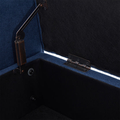 Banc de rangement rembourré avec accoudoirs, banc d'entrée avec couvercle capitonné rabattable, 128 cm (50,4 pouces).