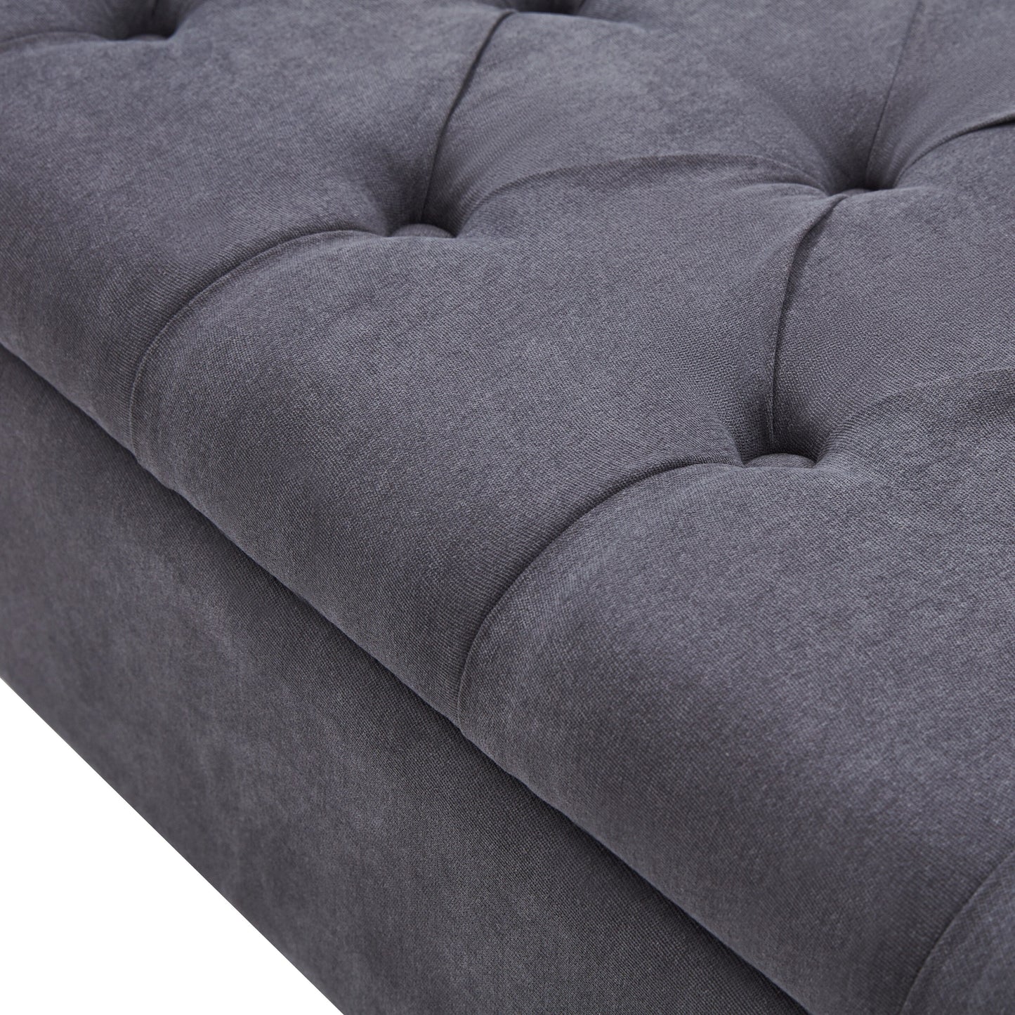 Banc de rangement rembourré avec accoudoirs, banc d'entrée avec couvercle capitonné rabattable, 128 cm (50,4 pouces).