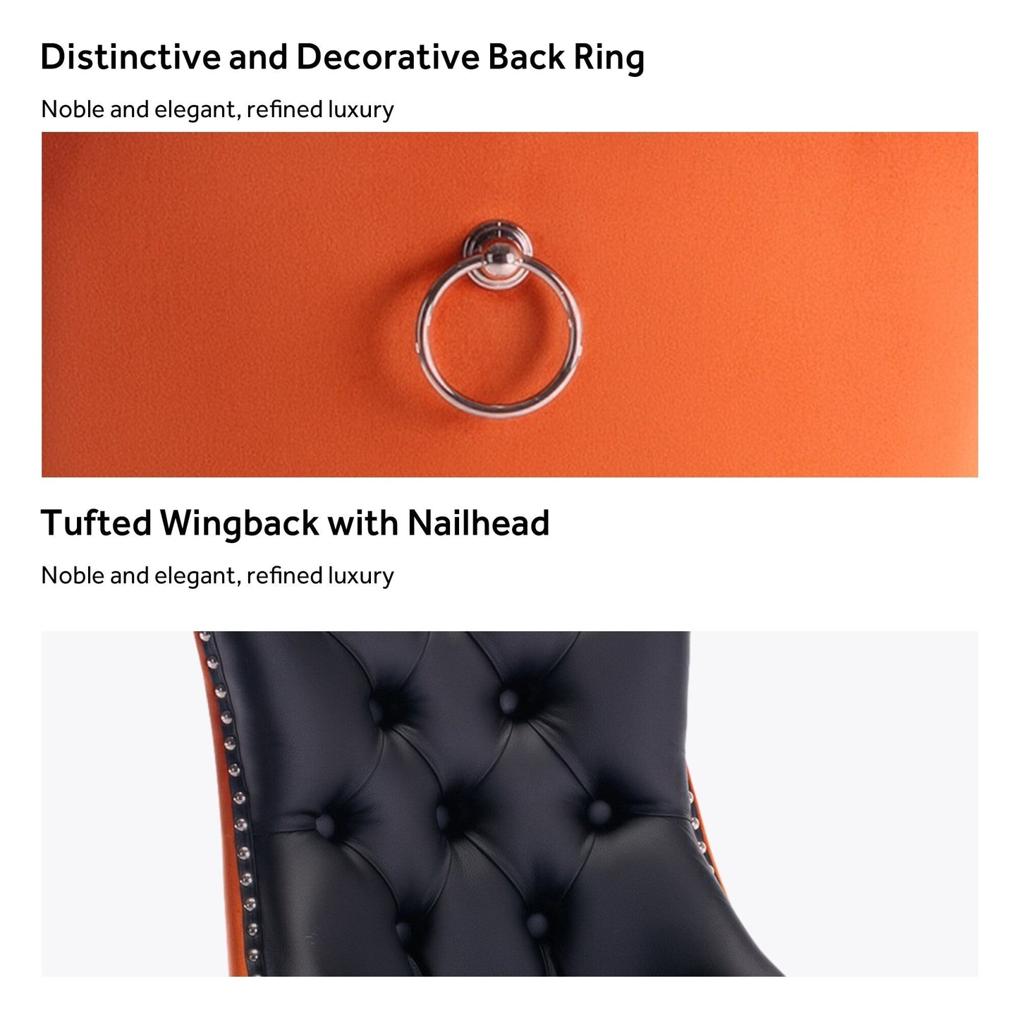 Ensemble de 6 chaises de salle à manger capitonnées en velours avec pieds en bois massif